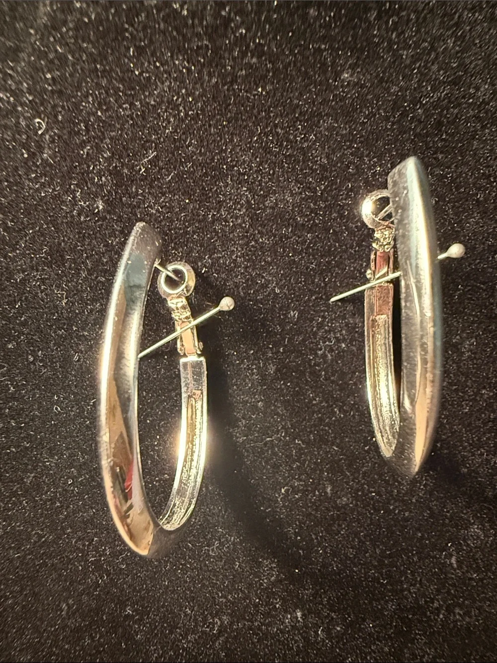 Polished Silver Hoop Drop Earrings - Women's Jewelry